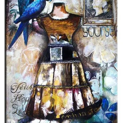 Nowoczesna - niebieskie papugi - 90x120 cm - g16212