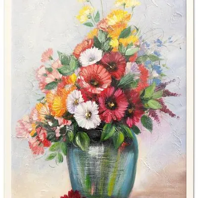 Obraz olejny - bukiety mieszane - 53x73 cm - g104956