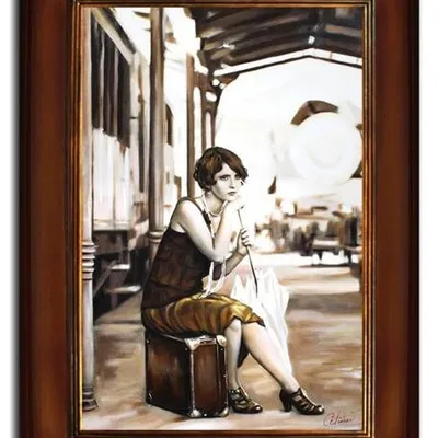 Ludzie - czekająca na peronie - 86x116 cm - g16937
