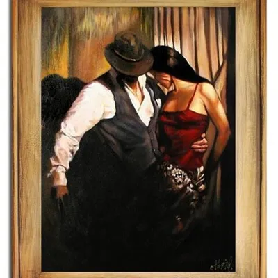 Ludzie - w objęciach dżentelmena - 72x92 cm - g14971