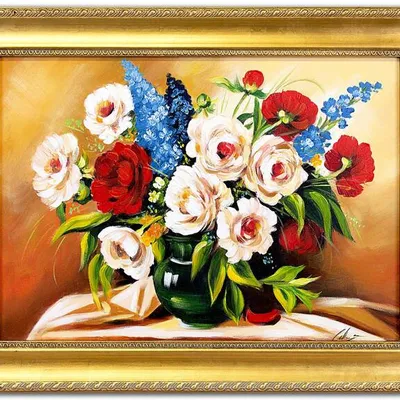 Bukiety mieszane - róże i bzy - 63x83 cm - g01906