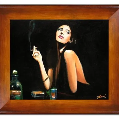 Ludzie - papieros i whisky - 61x71 cm - g10011