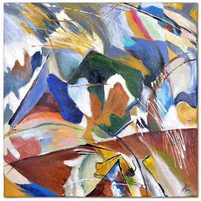 Obraz olejny - abstrakcyjne - wassily kandinsky - improwizacja no. 3 " - 60x60 cm - g116061