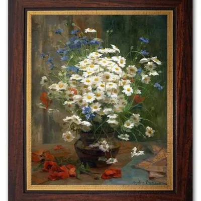Kwiaty - stokrotki i chabry - 27x31 cm - g95073
