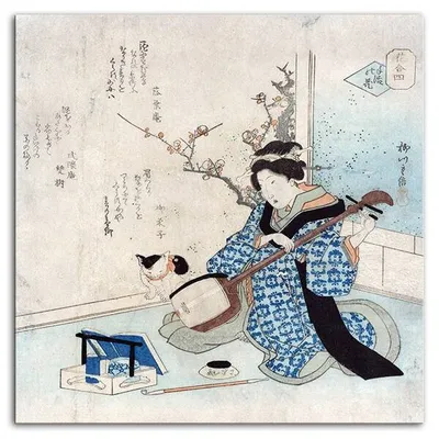 Orient - grająca na shamisenie - 60x60 cm - g93820