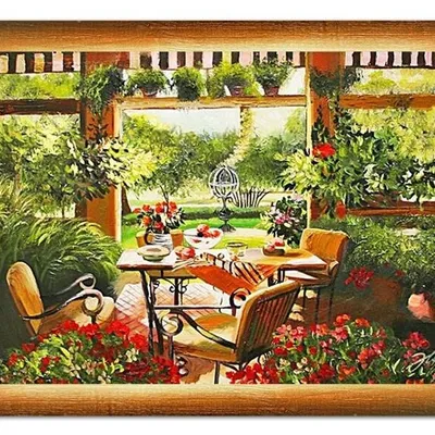 Architektura - kwiecista altana - 63x84 cm - g02552