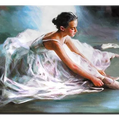 Baletnice - na chwilę przed występem - 60x90 cm - g16485
