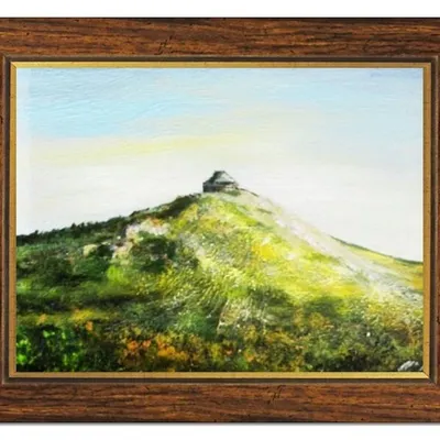 Pejzaż tradycyjny - zielone wzgórz - 40x50 cm - g03722