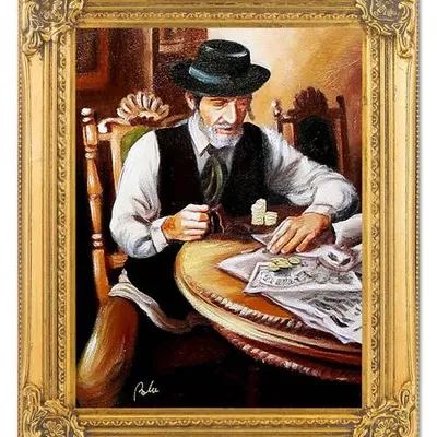 Żyd na szczęście - żyd w kapeluszu - 40x50 cm - g06018