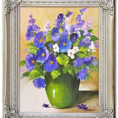 Bukiety mieszane- zielony wazonik - 40x50 cm - g06656