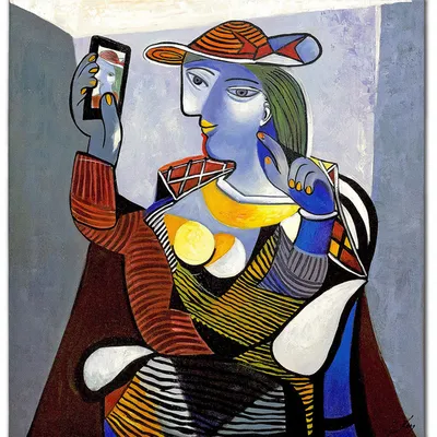 Obraz olejny - pablo picasso - dialog z picassem - 120x120 cm - g118991