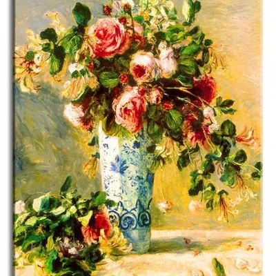 Pierre auguste renoir - róże i jaśmin w wazonie - 50x70 cm - g92687