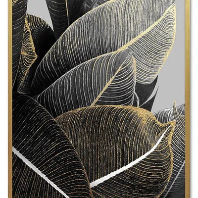 Obraz - tropikalne liście i kwiaty - 53x73cm - g101302
