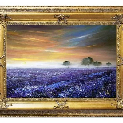 Pola lawendowe - lawendowa mgła - 90x120 cm - g16458