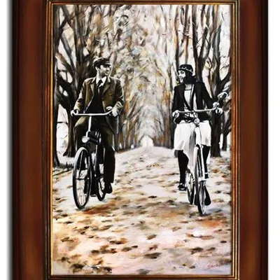 Ludzie - para rowerzystów - 86x116 cm - g16935