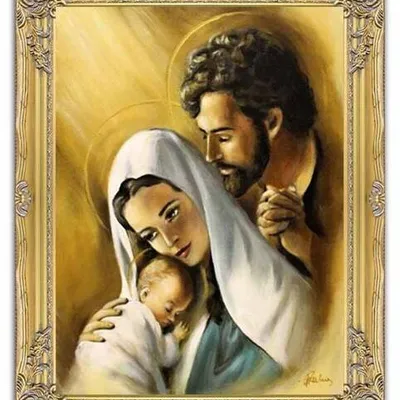 Obraz olejny - religijne - święta rodzina - 64x84 cm - g105094