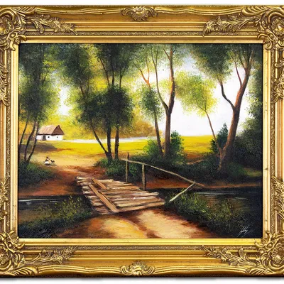 Pejzaż tradycyjny - kładka - 53x64 cm - g03296
