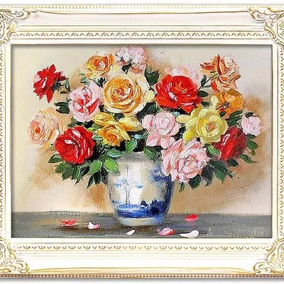 Róże - barwny bukiet - 40x50 cm - g04041