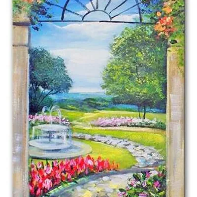 Architektura - miejski ogród - 35x70 cm - g15803