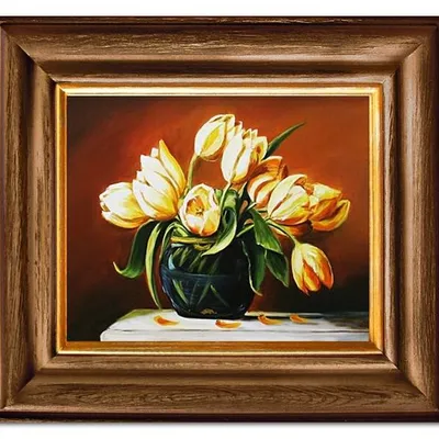 Tulipany - żółta wiązanka - 43x48 cm - g03403