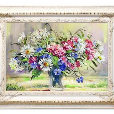 Bukiety mieszane - stokrotki i zioła - 90x120 cm - g16558