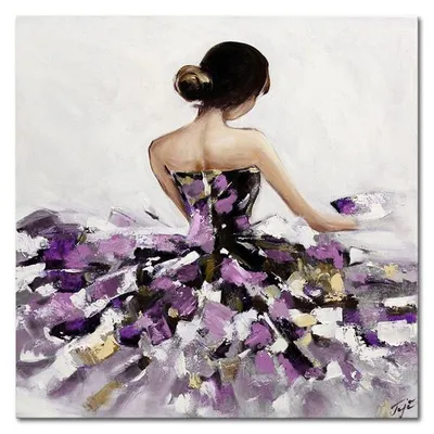 Obraz olejny - baletnice - 60x60 cm - g104627