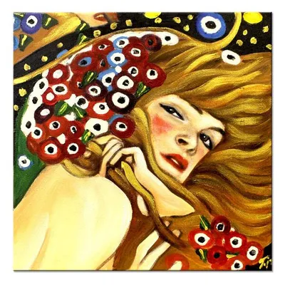 Obraz olejny - gustav klimt - węże wodne ii - 90x90 cm - g118426