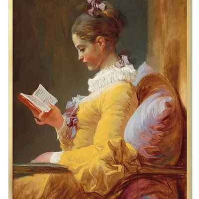 Obraz drukowany - wielcy mistrzowie - jean-honoré fragonard - młoda dziewczyna czytająca - 53x73 cm - g107407