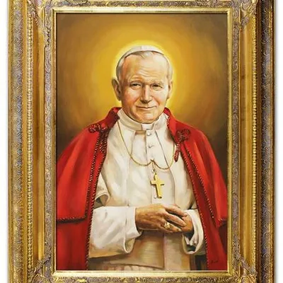 Obraz olejny - religijne - papież jan paweł ii - 90x120 cm - g112973