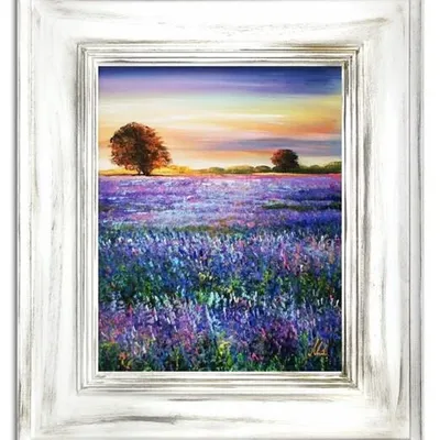 Pola lawendowe - pachnący zachód słońca - 65x75 cm - g15824