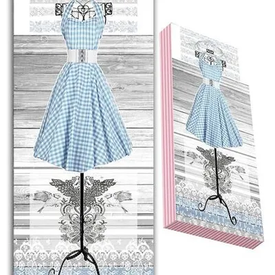Retro lady - sukienka niedzielna - 18x42x3 cm - g93945