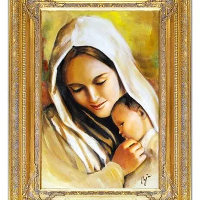 Maryja - matka boska z małym jezusem - 90x120 cm - g16462