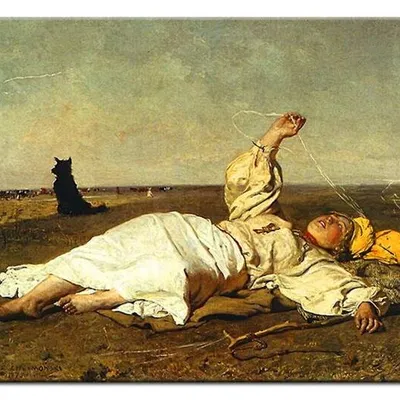 Józef chełmoński - babie lato - 50x70 cm - g92680