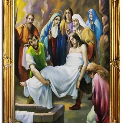 Droga krzyżowa - jezus do grobu złożony - 75x105 cm - g01630