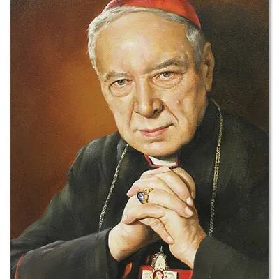 Obraz olejny - religijne - portret kardynała stefana wyszyńskiego - 40x50 cm - g117265