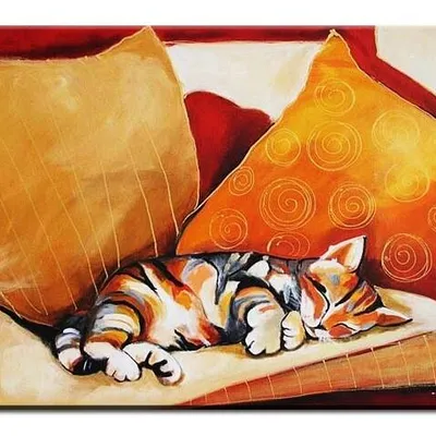 Do pokoju dziecka - śpiący kotek - 60x90 cm - g00137