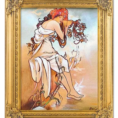 Obraz olejny - alfons mucha - lato - 40x50 cm - g03841