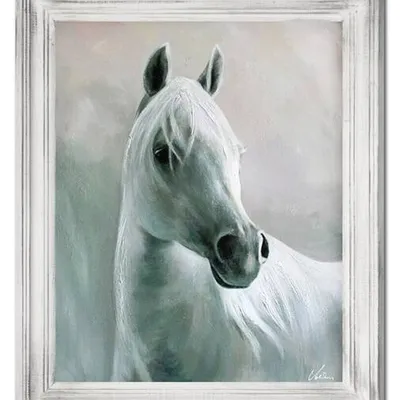 Zwierzęta - biała klacz - 53x64 cm - g06350