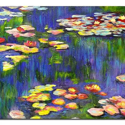 Obraz olejny - impresjoniści - claude monet - lilie wodne - 110x150 cm - g119383
