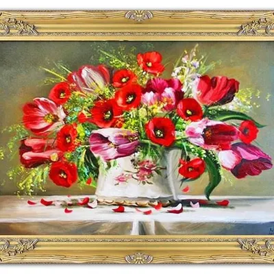 Tulipany - tulipany i maki - 75x105 cm - g02232