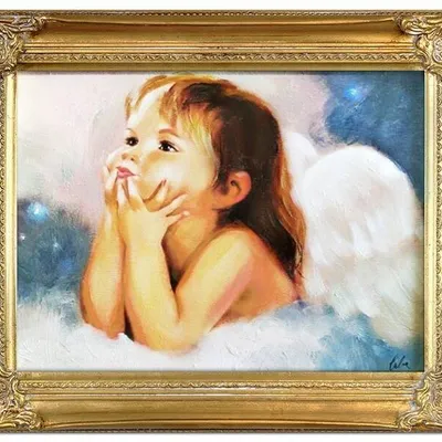 Aniołki - aniołek na chmurce - 40x50 cm - g03833