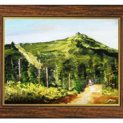 Pejzaż tradycyjny - zielone wzgórze - 40x50 cm - g03719