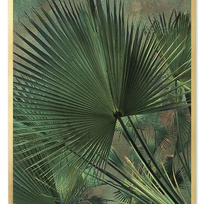 Obraz - tropikalne liście i kwiaty - 63x93cm - g103508