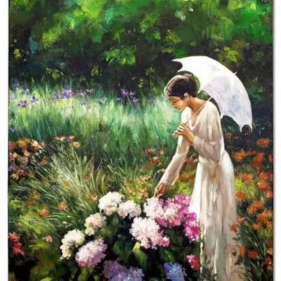 Ludzie - kobieta w białej sukni - 60x90 cm - g95223