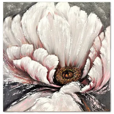 Obraz olejny - kwiaty nowoczesne - 60x60 cm - g107151