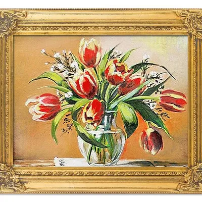 Tulipany - szklany wazon - 40x50 cm - g01936