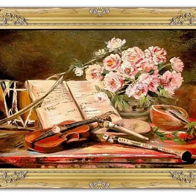 Tradycyjna - nuty i róże - 75x105 cm - g01685