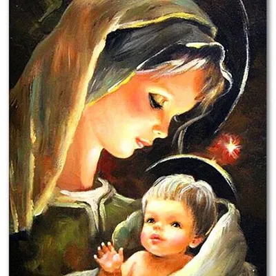Obraz olejny - obrazy maryjne - narodziny chrystusa - 50x70 cm - g119364