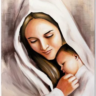 Obraz olejny - obrazy maryjne - portret najświętszej maryi panny - 50x70 cm - g108321