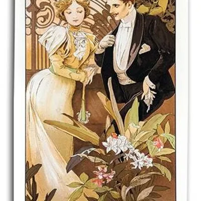 Alfons mucha - flirt - 90x45 cm - g93777